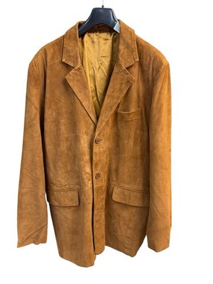 Echtlederjacke Blazer Wildleder  Velour Braun Cognac Tabak Gr56 Top Zustand