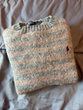 Vintage Polo Ralph Lauren Sweater Youth 18 Wool Crew Neck Pullover Green Tag