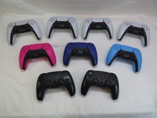 PREOWNED/UNTESTED/FOR PARTS PlayStation 5 Lot: 9 Controllers/3 Games (1 Sealed)