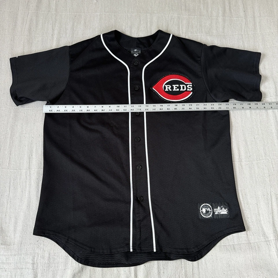 vtg Ken Griffey Jersey BLACK Majestic Cincinnati Reds #30 XL USA STITCHED jr sr - Image 2 of 4