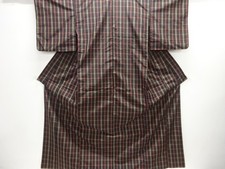 7467313: JAPANESE KIMONO / KIMONO ENSEMBLE / SILK / YONEZAWA TSUMUGI / WOVEN GRI