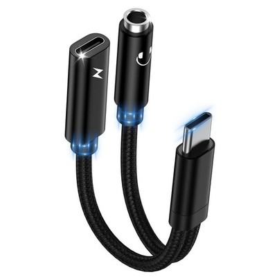 USB C auf 3,5mm Klinke Kopfhörer Adapter und Laden 2 in 1 Type C auf 3.5mm