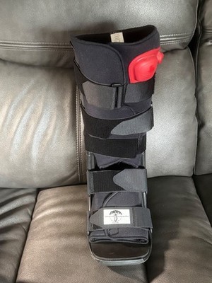 New Air pump DJO Brand XCEL TRAX  Full Tall Boot Brace Size LARGE 18  high