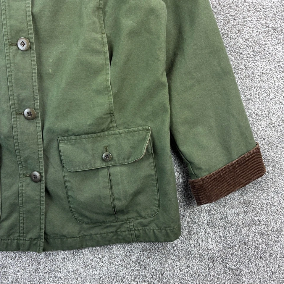 Chaqueta de Colección LL Bean Para Mujer M Adirondack Abrigo de Granero Tareas Campo Franela Forrada Foto 3 de 4