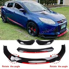 For Ford Focus St 2013-2025 Gloss Black Red Front Bumper Spoiler Lip Splitter For Ford Focus St 2013-2025 Gloss Black Red Front Bumper Spoiler Lip Splitter