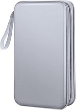 CD Case Wallet, 80 Capacity DVD VCD Media Blu-ray Wallet Holder Silver
