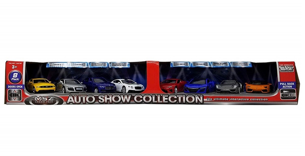 MSZ Vroom Tech Auto Show Collection Doors Open 8 Pack Die