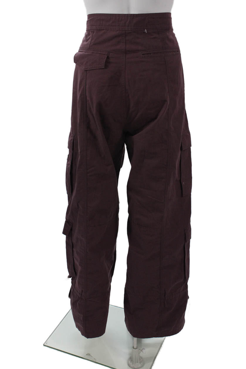 Zara Men Cargo Pants Purple Army 100% Cotton Hook & Eye Size 30 thumbnail 3