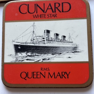 Vintage Cunard Queen Mary Collectables  3 Coasters & Deck of Cards