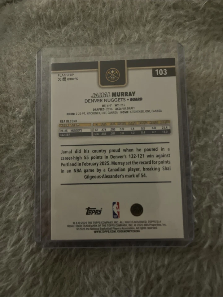 Topp Jamal Murray Denver Nuggets #103 Team Color Border SP 2025 Foto 3 de 3
