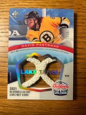 2021-22 SP Game Used NHL Lake Tahoe Games Net Cord Relics /25 David Pastrnak