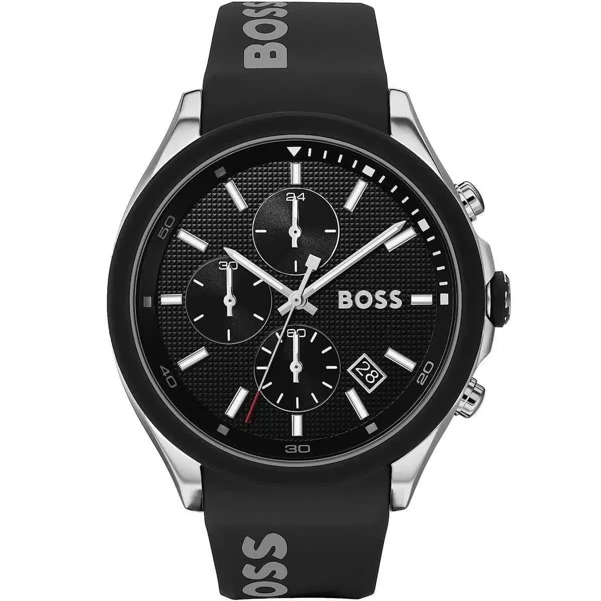 メル44801 Hugo Boss Velocity Chronograph Watch 1513716 - Black Rubber Strap