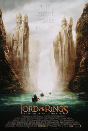 LORD OF THE RINGS FELLOWSHIP OF THE RING MOVIE POSTER SS ORIGINAL BOATS VF 27x40