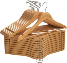 Premium Wooden Hangers 20 Pack - Durable  Slim Coat Hanger - Suit Hanger wit...