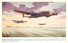 Aeroplane Postcard Avro Lancaster Mk1 Heavy Bomber with Crew A.Bannister c1938 N