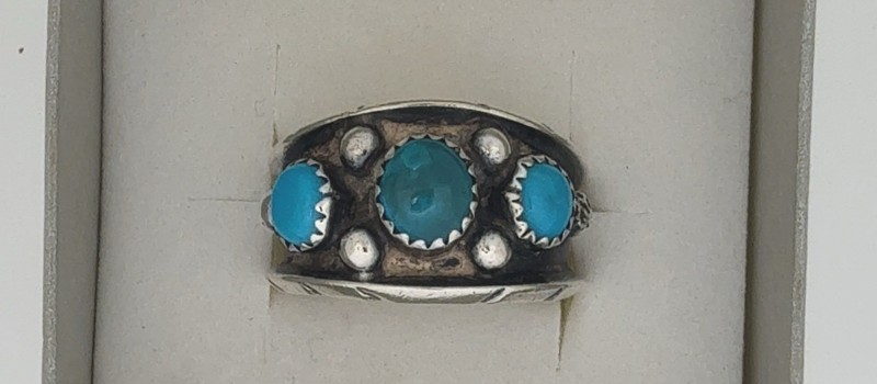 ML 55 Signed Sterling Navajo Ring Size 9.5 And 6.5 Grams
