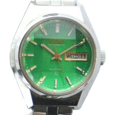 Orologio Seiko Automatic Vintage 2206-0410 Argento Quadrante Verde Data Giorno