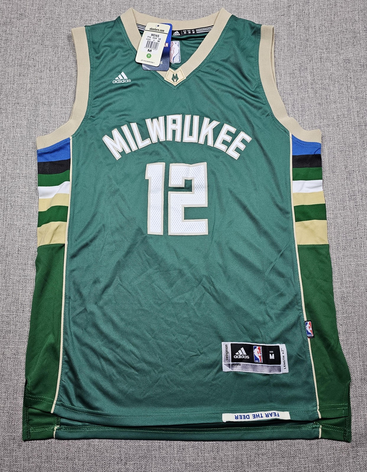 Milwaukee Bucks Jersey Mens Medium Green NBA Basketball Parker Adidas Swingman
