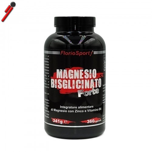 FlorioSport, Magnesio Bisglicinato Forte, 360 cps. Integratore alimentare di mag