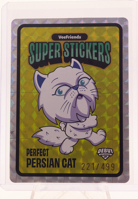 VeeFriends Super Stickers Perfect Persian Cat Debut Sticker #221/499 Holo