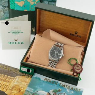 Men's Rolex OP Datejust Ref.#16200 Black Dial w/Box & Papers 36mm W257872 1