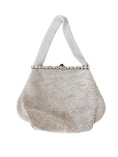 Vintage Bags by Josef White Handbeaded Crystal Purse Handbag 9  x 7  