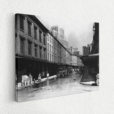 1936 Reade Street Market Scene, NYC 12'' x 16'' Canvas