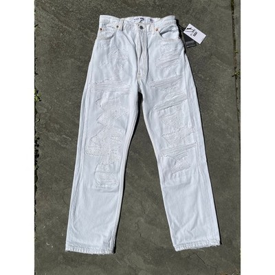   Rare Grail: RE/DONE Reconstructed 90s Repair Jeans White 26  