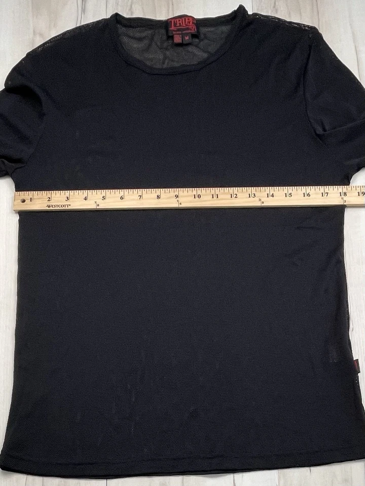 CAMISA TRIPP NYC Daang Goodman Para Hombres MEDIANA Negra Malla L/S Y2K Gótica Emo Punk Usada en Excelente Condición Foto 3 de 4