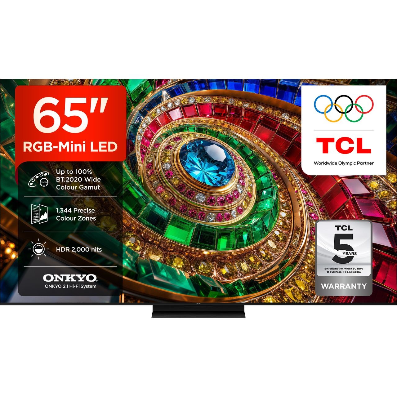 TCL 65Q7D-UK 65 Inch RGB MiniLED 4K Ultra HD Smart TV Bluetooth WiFi