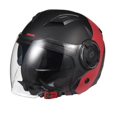 Jethelm KSK Ultrasonic Motorradhelm Offener Helm Rot/Schwarz M 57-58 cM