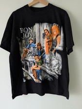 BonJovi Rock T-Shirt Size L REO Rock of the T-Shirts Cotton Black
