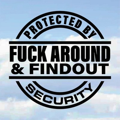 Protected By F*ck Around Find Out Funny Car Sticker Window Bumper Vinyl Decal
