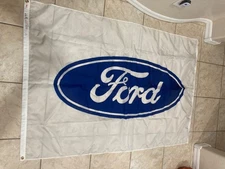 Ford Motor Company  FLAG  67X47 NO IDEA WHERE THIS HUNG OR FLEW