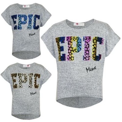 Kids Girls '' EPIC '' Printed Crop Top Stylish Fashion Trendy top Age 7-13 Years