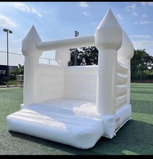 HIRE 12ft x 12ft  White Bouncy Castle Birthday Wedding Party Baby Shower Christ