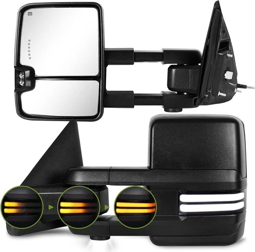 Pair Power Heated Towing Mirrors Switchback Signals For 2002-2008 Dodge Ram 1500
