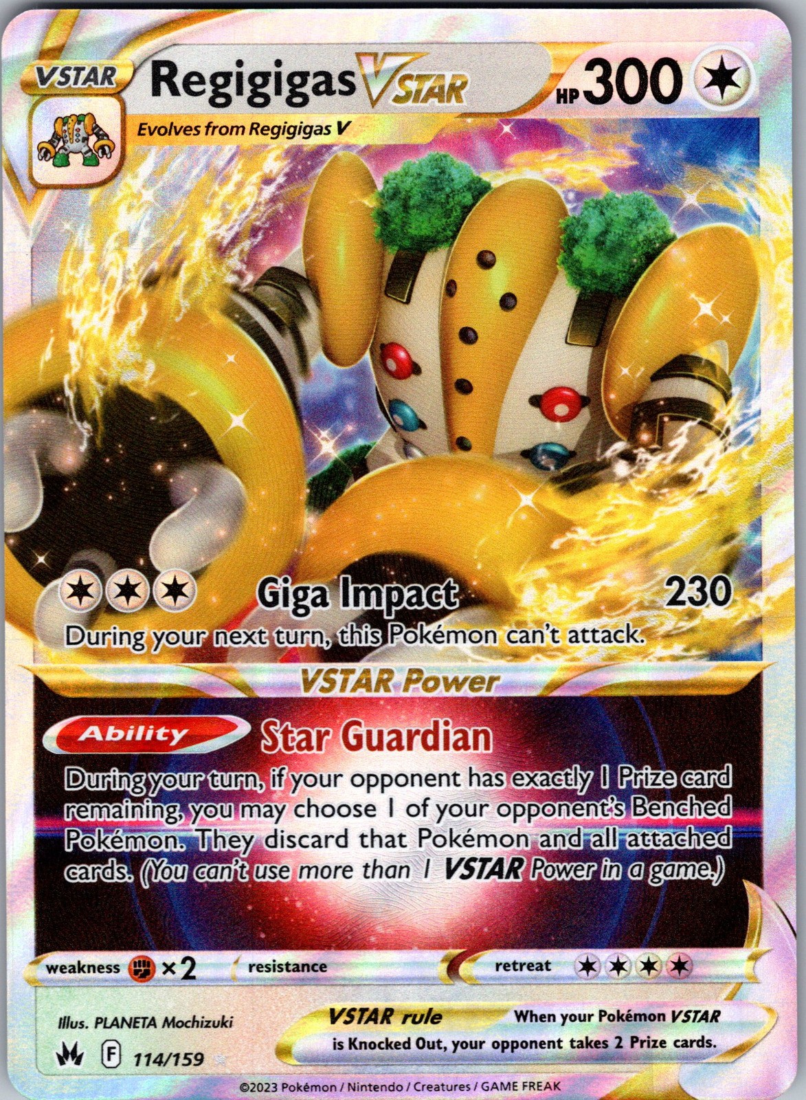 Regigigas VSTAR Holo Ultra Rare SWSH: Crown Zenith 114/159 NM