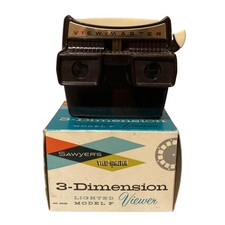 Sawyers View-Master 3D Lighted Viewer Model F With Box - Tested Works