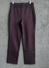 NWT Quince Pants Women's M Deep Purple Ultra Stretch Ponte Straight Leg Workwear