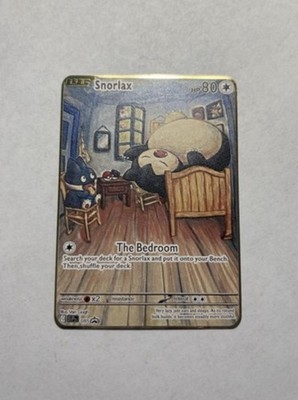Snorlax The Bedroom Van Gogh Black Star Promo Fan Art Gold Metal Card Mint/NM