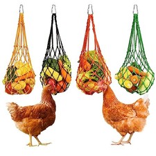 4Pcs Chicken Vegetable String Bag Poultry Fruit Holder Chicken Multicolor