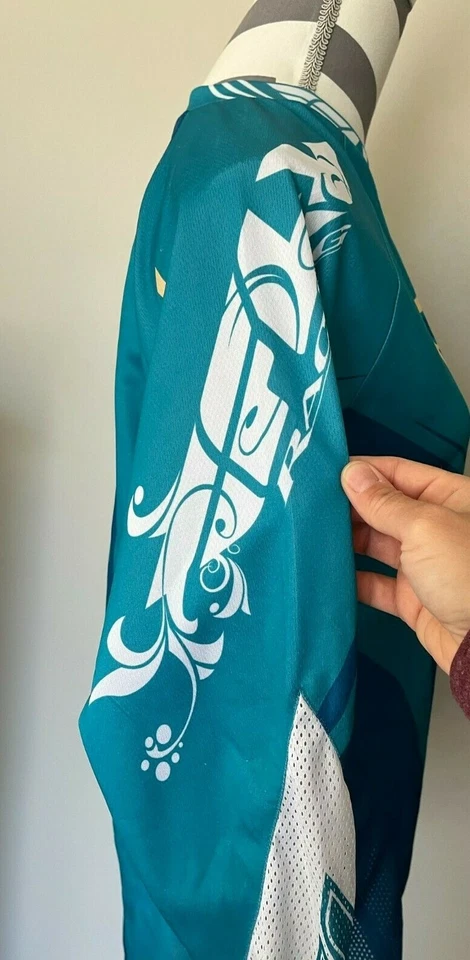 Fly Racing Womens Jersey Kinetic SMALL MX Riding Gear ATV Motocross ladies teal - Image 2 of 4
