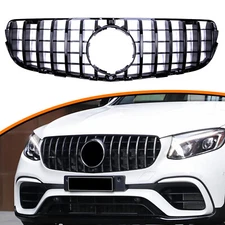 GTR Style Front Grille For Mercedes Benz GLC W/X253 GLC300 GLC350 2015-19 Black