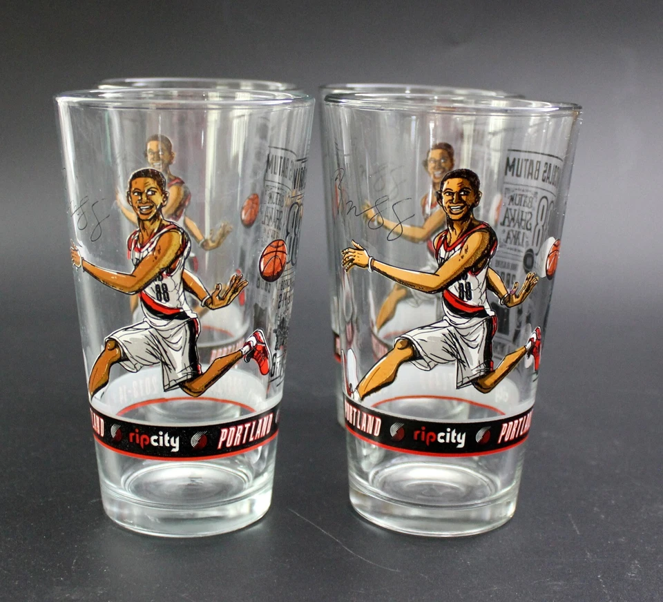Juego de 4 vasos de cerveza de coleccionista Nicolas Batum #88 Rip City Portland Trail Blazers Foto 2 de 4