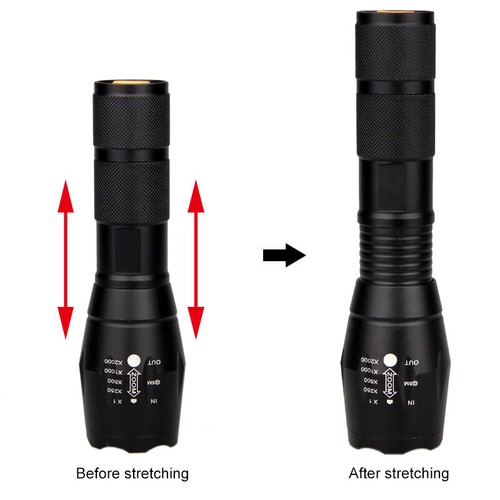 4 in 1 Multicolor flashlight Zoom White Red Green Blue Light, Hunting Flashlight - Picture 6 of 16