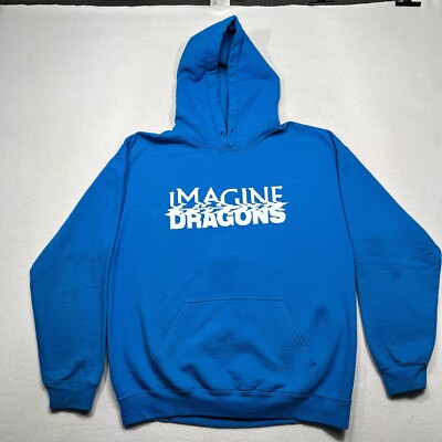 Imagine Dragons 2023 Mercury World Tour Blue Sweatshirt Hoodie Mens Large L