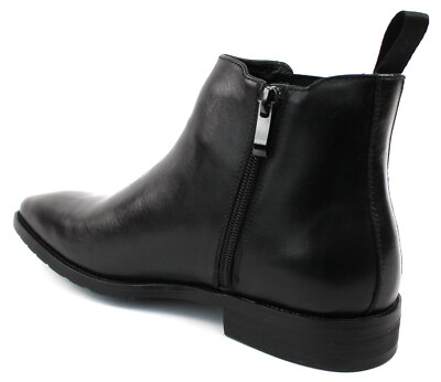 Men's Exclusive Genuine Leather Solid Black Almond Toe Chelsea