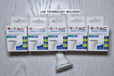5x V Tac LED GU10 7 W = 60 W Spotlight warmweiß 38 Grad Strahler Reflektor