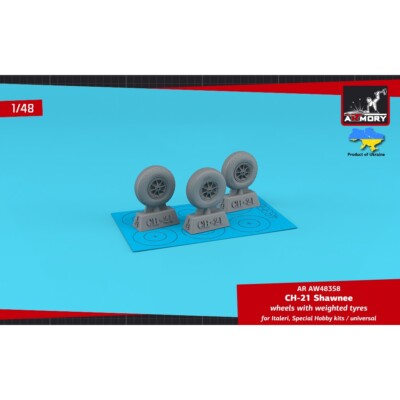 Armory Models AR AW48358 Scale kit 1:48 CH-21 Shawnee wheels w/ weighted tyres